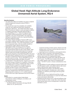 Global Hawk High-Altitude Long-Endurance Unmanned Aerial System, RQ-4