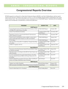 Congressional Reports Overview