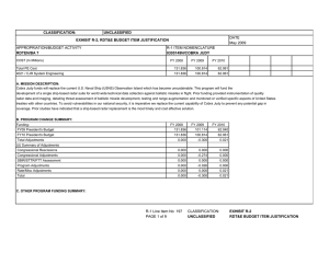 CLASSIFICATION: UNCLASSIFIED EXHIBIT R-2, RDT&amp;E BUDGET ITEM JUSTIFICATION RDTEN/BA 7