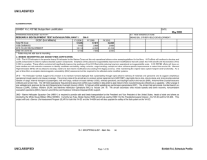 UNCLASSIFIED EXHIBIT R-2, RDT&amp;E Budget Item Justification COST ($ in Millions) May 2009