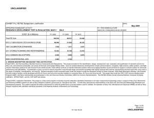 UNCLASSIFIED EXHIBIT R-2, RDT&amp;E Budget Item Justification COST ($ in Millions) May 2009