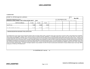 UNCLASSIFIED EXHIBIT R-2, RDT&amp;E Budget Item Justification COST ($ in Millions) May 2009