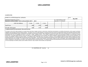 UNCLASSIFIED EXHIBIT R-2, RDT&amp;E Budget Item Justification COST ($ in Millions) May 2009