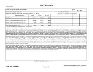 UNCLASSIFIED EXHIBIT R-2, RDT&amp;E Budget Item Justification COST ($ in Millions) May 2009