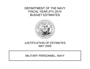 DEPARTMENT OF THE NAVY FISCAL YEAR (FY) 2010 BUDGET ESTIMATES