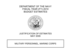 DEPARTMENT OF THE NAVY FISCAL YEAR (FY) 2010 BUDGET ESTIMATES