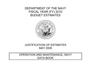 DEPARTMENT OF THE NAVY FISCAL YEAR (FY) 2010 BUDGET ESTIMATES