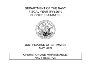 DEPARTMENT OF THE NAVY FISCAL YEAR (FY) 2010 BUDGET ESTIMATES