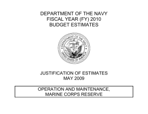 DEPARTMENT OF THE NAVY FISCAL YEAR (FY) 2010 BUDGET ESTIMATES