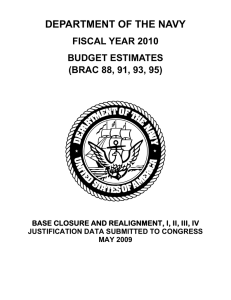 DEPARTMENT OF THE NAVY FISCAL YEAR 2010 BUDGET ESTIMATES