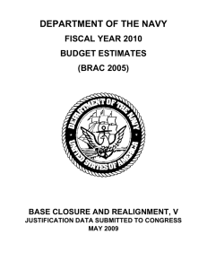 DEPARTMENT OF THE NAVY FISCAL YEAR 2010 BUDGET ESTIMATES