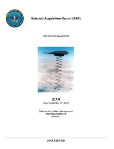 Selected Acquisition Report (SAR) JDAM UNCLASSIFIED As of December 31, 2010