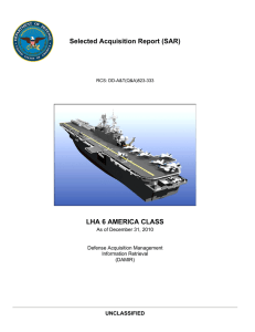 Selected Acquisition Report (SAR) LHA 6 AMERICA CLASS UNCLASSIFIED