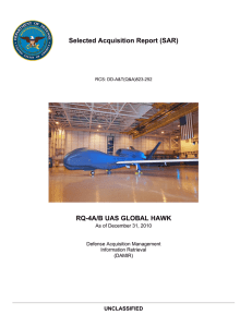 Selected Acquisition Report (SAR) RQ-4A/B UAS GLOBAL HAWK UNCLASSIFIED