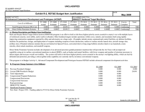 Exhibit R-2, RDT&amp;E Budget Item Justification May 2009 UNCLASSIFIED