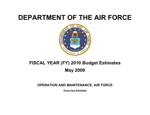 DEPARTMENT OF THE AIR FORCE FISCAL YEAR (FY) 2010 Budget Estimates