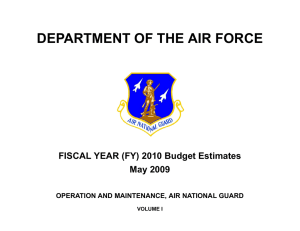 DEPARTMENT OF THE AIR FORCE FISCAL YEAR (FY) 2010 Budget Estimates