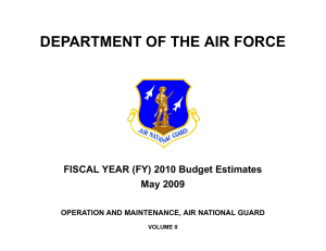 DEPARTMENT OF THE AIR FORCE FISCAL YEAR (FY) 2010 Budget Estimates