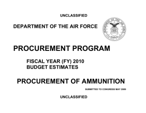 PROCUREMENT PROGRAM PROCUREMENT OF AMMUNITION  DEPARTMENT OF THE AIR FORCE