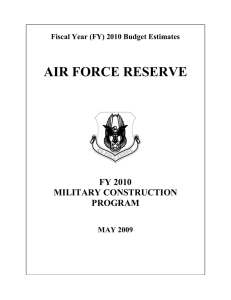 AIR FORCE RESERVE  FY 2010 MILITARY CONSTRUCTION