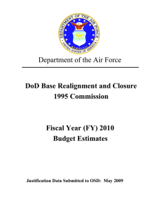 Department of the Air Force DoD Base Realignment and Closure 1995 Commission