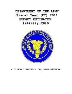 DEPARTMENT OF THE ARMY Fiscal Year (FY) 2011 BUDGET ESTIMATES February 2010