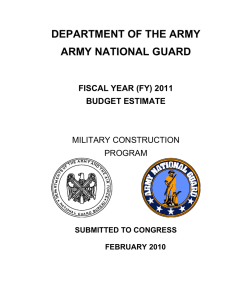 DEPARTMENT OF THE ARMY ARMY NATIONAL GUARD  FISCAL YEAR (FY) 2011