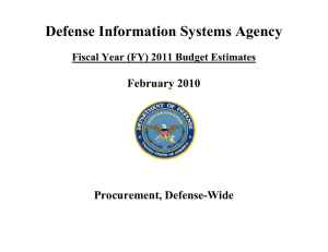 Defense Information Systems Agency  February 2010 Procurement, Defense-Wide