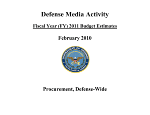 Defense Media Activity  February 2010 Procurement, Defense-Wide
