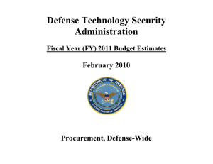 Defense Technology Security Administration  February 2010