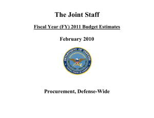 The Joint Staff  February 2010 Procurement, Defense-Wide