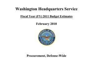 Washington Headquarters Service  February 2010 Procurement, Defense-Wide