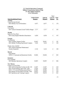 U.S. Special Operations Command Military Construction, Defense-Wide FY 2011 Budget Estimates