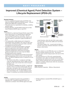 Improved (Chemical Agent) Point Detection System – Lifecycle Replacement (IPDS-LR)