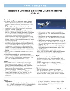 Integrated Defensive Electronic Countermeasures (IDECM)