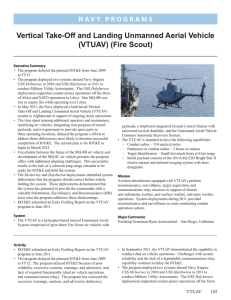 Vertical Take-Off and Landing Unmanned Aerial Vehicle (VTUAV) (Fire Scout)