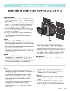 Space-Based Space Surveillance (SBSS) Block 10