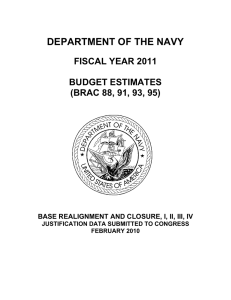 DEPARTMENT OF THE NAVY FISCAL YEAR 2011  BUDGET ESTIMATES