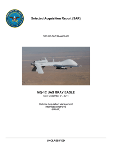 Selected Acquisition Report (SAR) MQ-1C UAS GRAY EAGLE UNCLASSIFIED