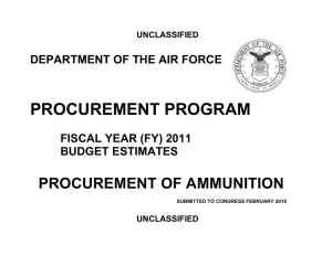 PROCUREMENT PROGRAM PROCUREMENT OF AMMUNITION  DEPARTMENT OF THE AIR FORCE