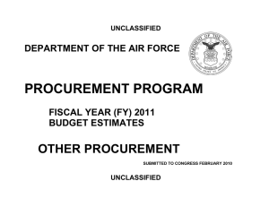PROCUREMENT PROGRAM OTHER PROCUREMENT  DEPARTMENT OF THE AIR FORCE