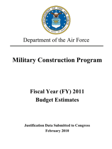 Military Construction Program Department of the Air Force Fiscal Year (FY) 2011