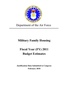 Department of the Air Force Military Family Housing Fiscal Year (FY) 2011