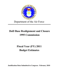 Department of the Air Force DoD Base Realignment and Closure 1995 Commission