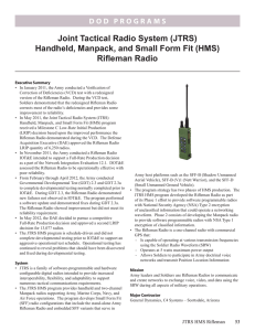 Joint Tactical Radio System (JTRS) Rifleman Radio