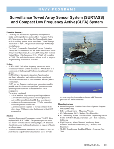 Surveillance Towed Array Sensor System (SURTASS) and Compact Low Frequency Active (CLFA) System