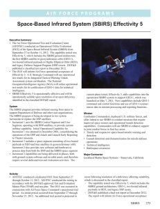 Space-Based Infrared System (SBIRS) Effectivity 5