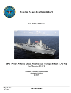 Selected Acquisition Report (SAR) UNCLASSIFIED As of December 31, 2012