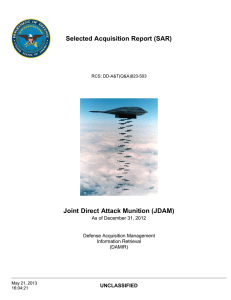 Selected Acquisition Report (SAR) Joint Direct Attack Munition (JDAM) UNCLASSIFIED