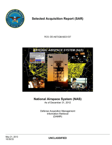 Selected Acquisition Report (SAR) National Airspace System (NAS) UNCLASSIFIED